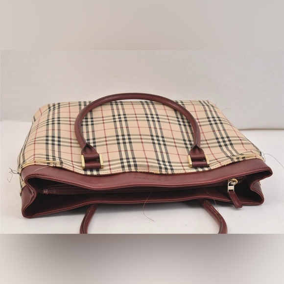 Auth Burberry Square Front Slip Pocket Tote - Picture 3 of 13